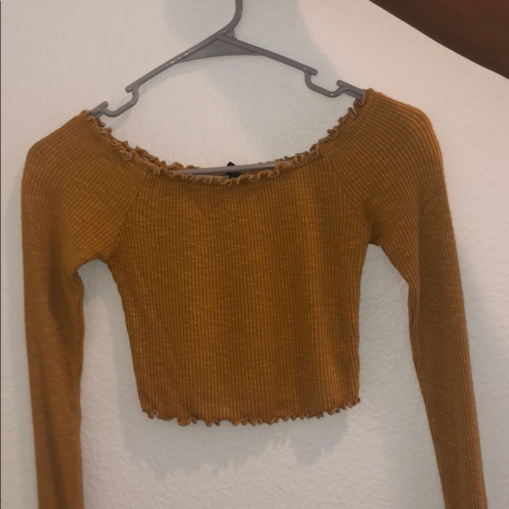 Off The Shoulder Crop Long Sleeve